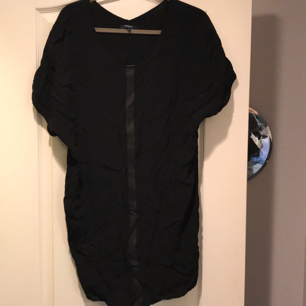 Madewell Black Leather Stripe Tunic